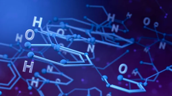 近距离观察化学结构 科学和技术的概念 — 图库照片