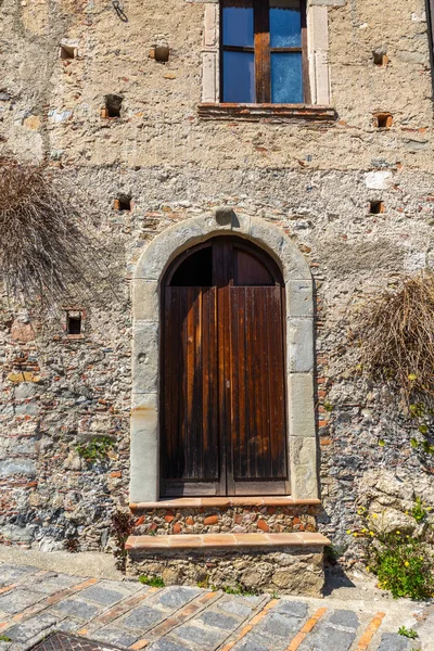 Die Antike Tür Eines Sizilianischen Hauses — Stockfoto