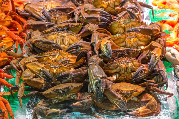 Krabben Koop Een Markt Madrid Spanje — Stockfoto