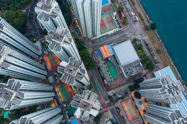 Kwai Chung Hong Kong Febrero 2019 Puesta Sol Ciudad Hong — Foto de Stock