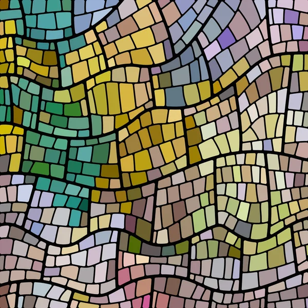 abstract  stained-glass mosaic background - yellow and teal