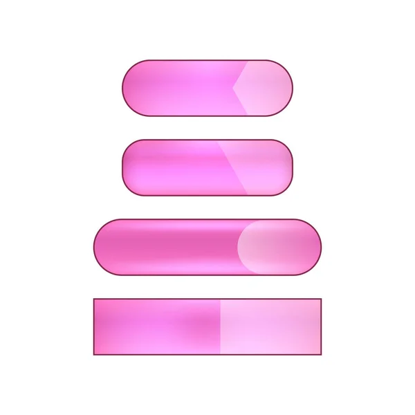 Φωτεινό Γυαλιστερό Σύνολο Κουμπιών Web Ροζ — Φωτογραφία Αρχείου