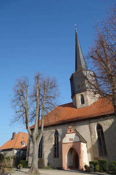 Gothic Πόλη Εκκλησία Στο Schlitz Hessen — Φωτογραφία Αρχείου