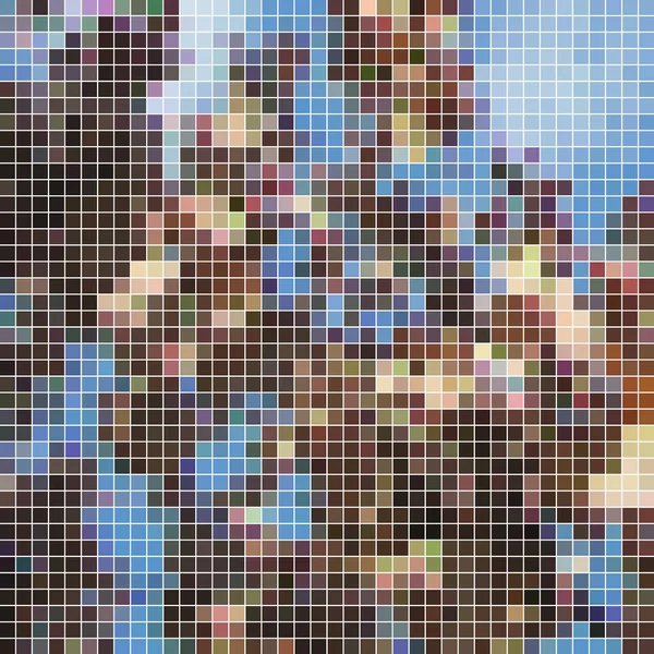 Abstrato Quadrado Pixel Mosaico Fundo Azul Marrom — Fotografia de Stock