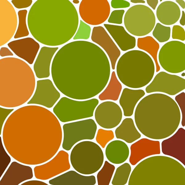 Abstrato Fundo Mosaico Vidro Manchado Círculos Verdes Laranja — Fotografia de Stock