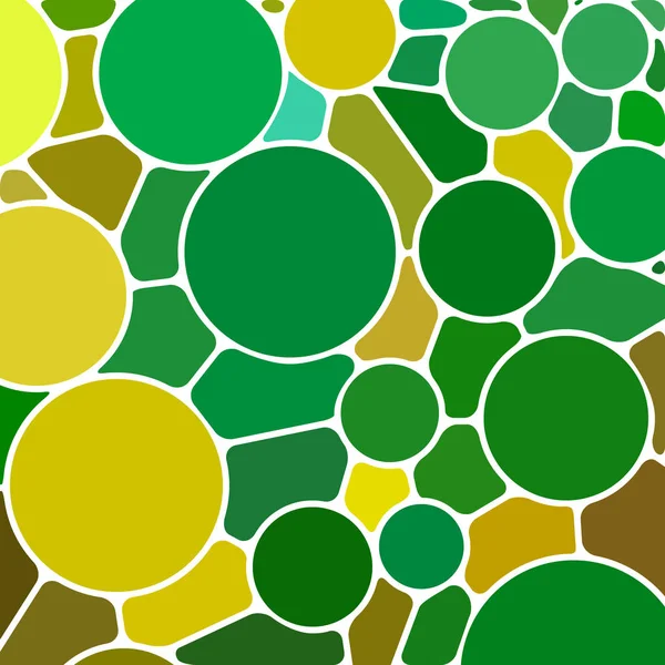 Abstrato Fundo Mosaico Vidro Manchado Círculos Verdes Amarelos — Fotografia de Stock