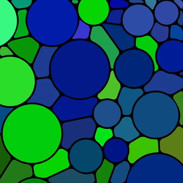 Abstract Stained Glass Mosaic Background Green Blue Circles — Stok fotoğraf