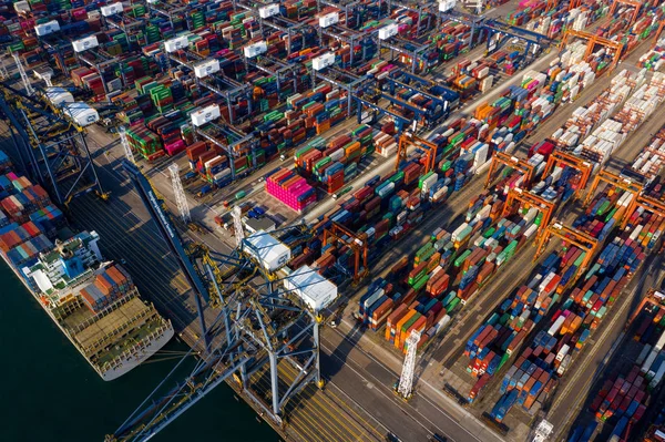 Kwai Tsing Hong Kong Februar 2019 Containerterminals Von Oben — Stockfoto