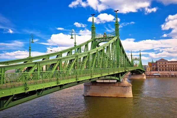 Liberty Bridge Dunaju Budapeszcie Widokowy Widok Stolica Węgier — Zdjęcie stockowe