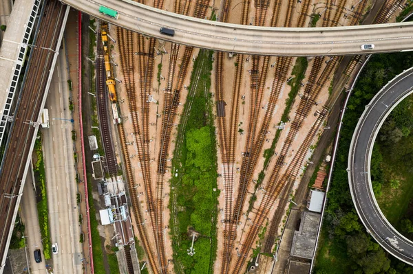 Kowloon Bay Hongkong September 2018 Ovanifrån Hongkongs Järnväg — Stockfoto