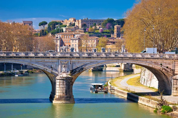 Rzeka Rzym Mosty Rzeki Tybru Wieczne Miasto Stolica Włoch — Zdjęcie stockowe