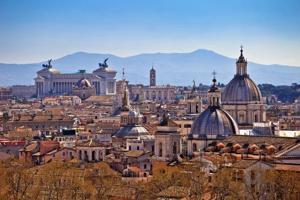 Cidade Eterna Roma Marca Uma Vista Panorâmica Dos Telhados Capital — Fotografia de Stock