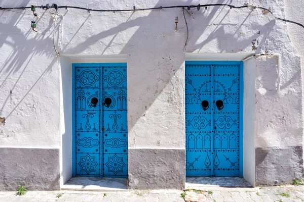 Puerta Azul Tradicional Medina Túnez Túnez — Foto de Stock