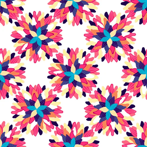 Floral Seamless Pattern Hand Drawn Creative Flowers Colorful Artistic Background — Stock Photo, Image