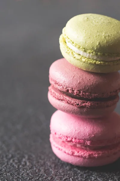 Colorful Macarons Dark Background — Stock Photo, Image