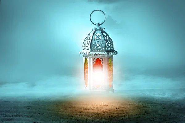 Арабская Лампа Прекрасным Светом Образ Исламской Концепции Рамадана — стоковое фото