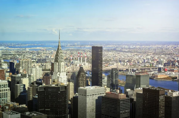Panoramautsikt Över Den Nordöstra Sidan New York Solig Dag Staden — Stockfoto