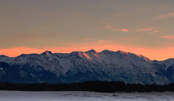 Coucher Soleil Hivernal Estergebirge — Photo