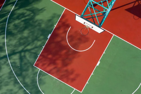 Blick Von Oben Auf Den Basketballplatz — Stockfoto