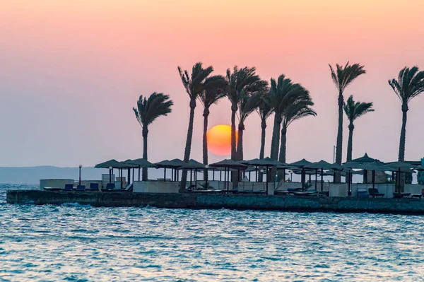 Восход Солнца Полуострове Хургада Красном Море Египте — стоковое фото