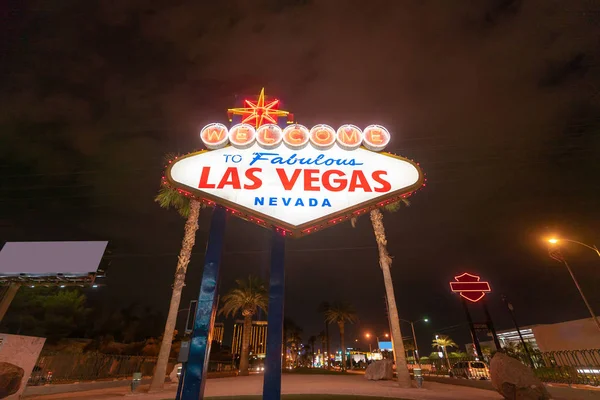 Beroemde Las Vegas Sign Nachts Las Vegas City Nevada Verenigde — Stockfoto