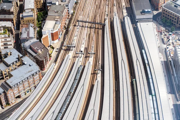 Вид Воздуха Железнодорожную Трассу Вокзал Лондоне Англия — стоковое фото