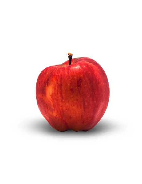 Ripe Red Apple Isolated White Background Clipping Path — Stock Photo, Image