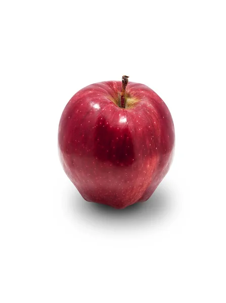 Pomme Rouge Mûre Isolé Sur Fond Blanc Avec Chemin Coupe — Photo