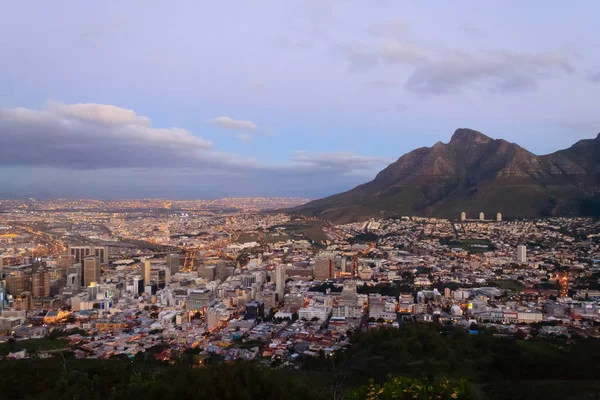 Luchtfoto Van Cape Town Signal Hill Moderne Stad Zuid Afrika — Stockfoto