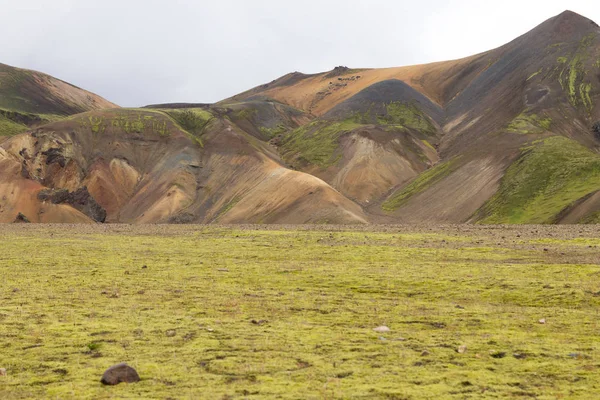 Landmannalaugar Bölgesi Fjallabak Doğa Rezervi Zlanda Renkli Dağlar — Stok fotoğraf