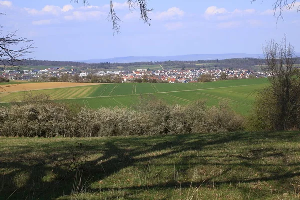 Kilátás Heckengau Közösség Weissach Kerület Boeblingen — Stock Fotó