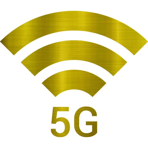 Високошвидкісний Сигнал Мережі Мобільного Язку Веб Ілюстрація Золота Металева — стокове фото