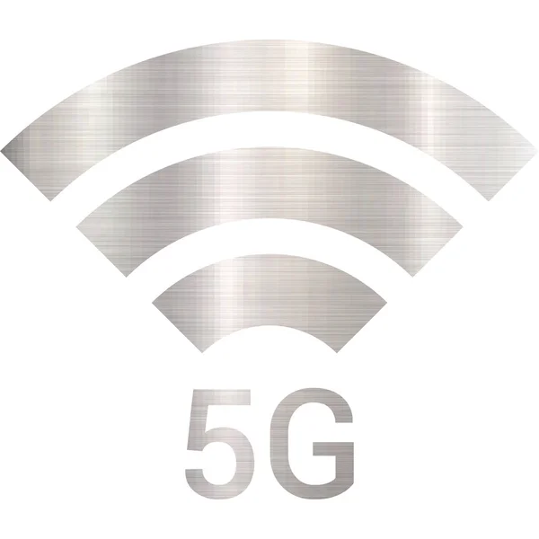 Високошвидкісний Сигнал Мережі Мобільного Язку Веб Ілюстрація Срібна Металева — стокове фото