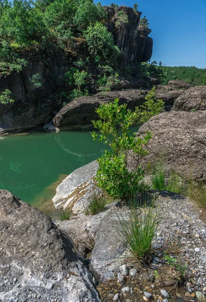 Felsen Und Steine Der Schlucht Des Flusses Venetikos Griechenland — Stockfoto