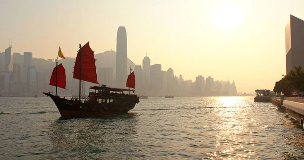 Victoria Harbour Hongkong Mars 2019 Hongkong Victoria Harbor Och Röd — Stockfoto