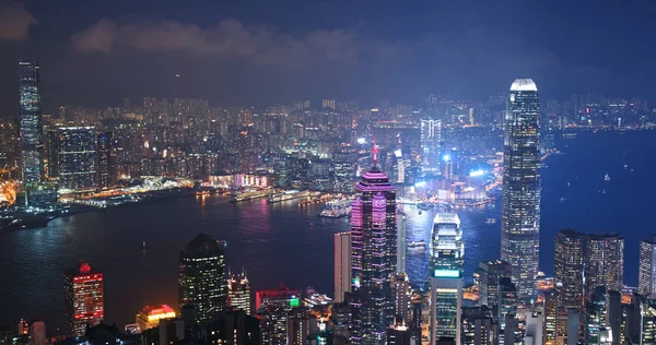 香港维多利亚港 2018年11月6日 香港城市夜景 — 图库照片