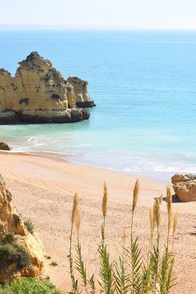 Wspaniały Skalisty Algarve Lagos Portugalia — Zdjęcie stockowe