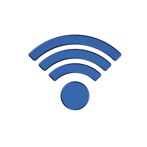 Rendering Wifi Signal Icon Isolated White Background — Stock Photo, Image