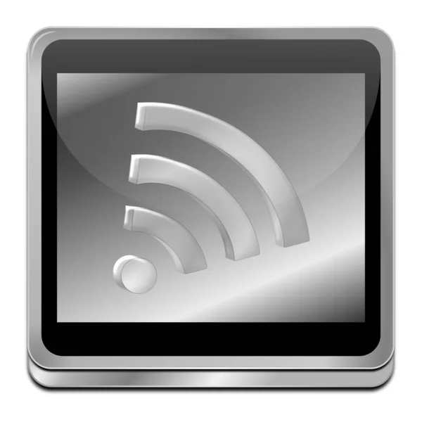Silver Free Wireless Wifi Button Illustration — стоковое фото