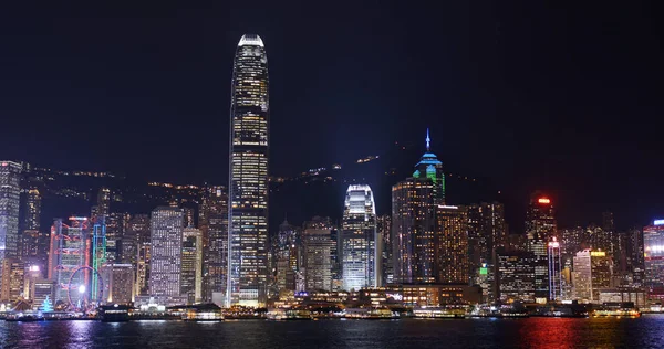 Puerto Victoria Hong Kong Diciembre 2018 Hong Kong Por Noche — Foto de Stock