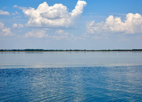 Вид Чорного Моря Село Лазуне Україна Білі Пухнасті Хмари — стокове фото