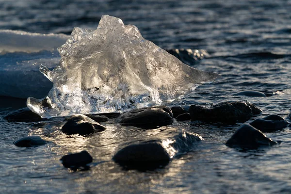 Icebergs Laguna Glaciar Joekulsarlon Invierno Islandia Europa —  Fotos de Stock