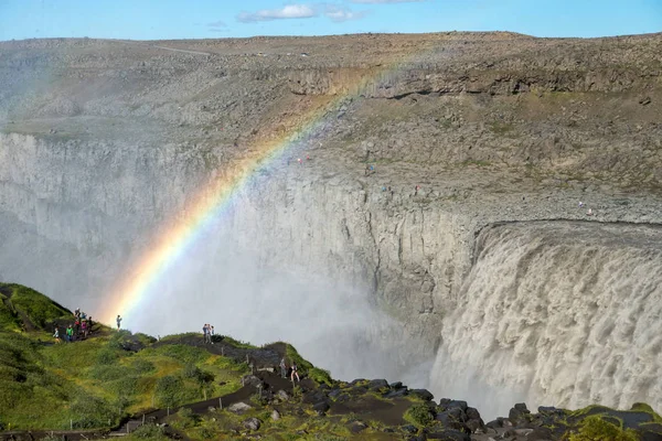 Dettifoss Island Juli 2017 Dettifoss Islands Mäktigaste Vattenfall Det Ligger — Stockfoto