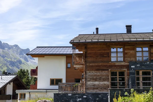 Traditionele Chalet Oostenrijk Alpen Toeristische Bestemming Zomertijd — Stockfoto