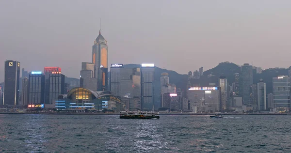 Victoria Harbor Hongkong Mars 2019 Hongkong Stad Vid Solnedgången — Stockfoto