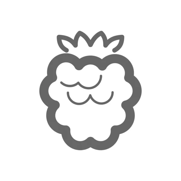 Ostružinový Malinový Obrys Ikony Malinový Nápis Vektorová Ilustrace Pro Potravinářské — Stock fotografie
