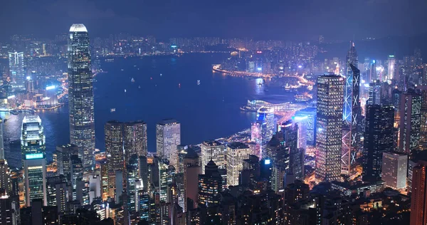 Victoria Harbour Hong Kong Listopada 2018 Miasta Hong Kong Nocą — Zdjęcie stockowe