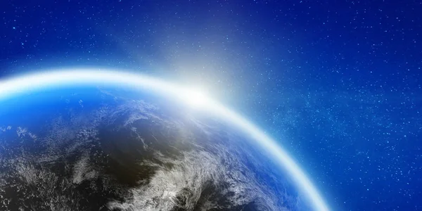 Föld Bolygó Űrhorizontja Kép Elemeit Nasa Bocsátotta Rendelkezésre Renderelés — Stock Fotó