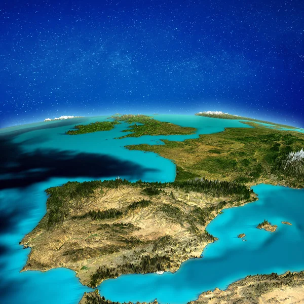 西班牙空间背景 这张图片的元素由美国宇航局提供 — 图库照片