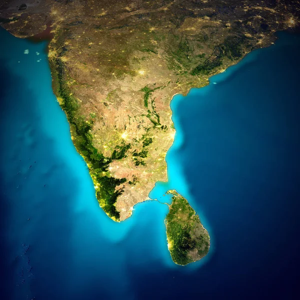 Ruimtekaart Van India Elementen Van Dit Beeld Geleverd Door Nasa — Stockfoto